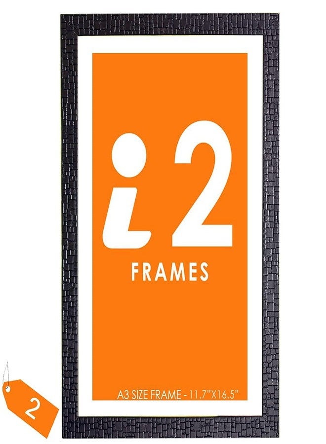 i2 Frames PREMIUM Black Chequed - A3 Size Frame - 29.7x42cms - Pack of 2 Frames (Black, 1.0) - Image 1